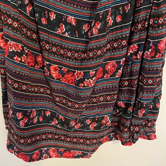 New Look Strapless Pink and Black Floral Maxi - Picture 2 of 7